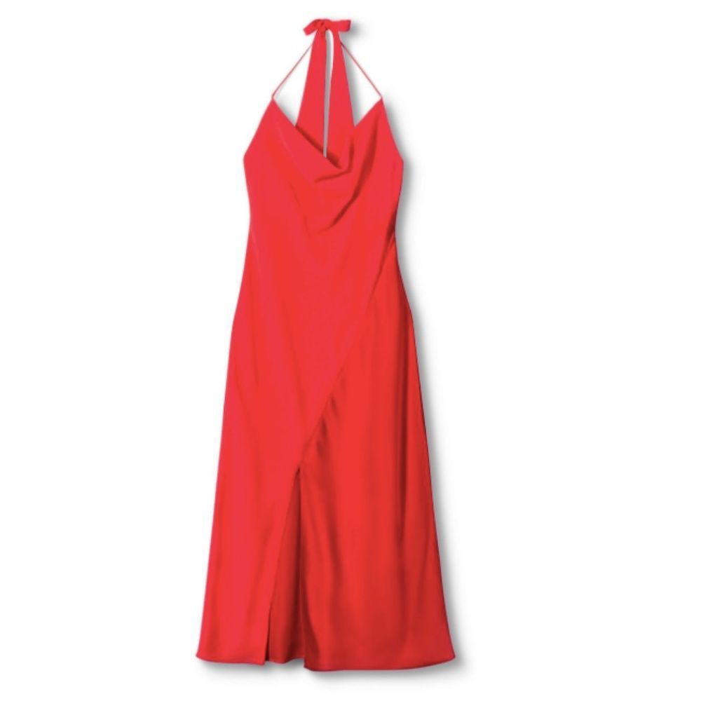 CUSHNIE x Target Red Slip Dress with Bow Holiday Christmas Valentine's Day 12 - Picture 3 of 7